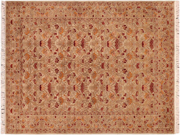 handmade Traditional Sayra Taupe Red Hand Knotted RECTANGLE 100% WOOL area rug 6x9